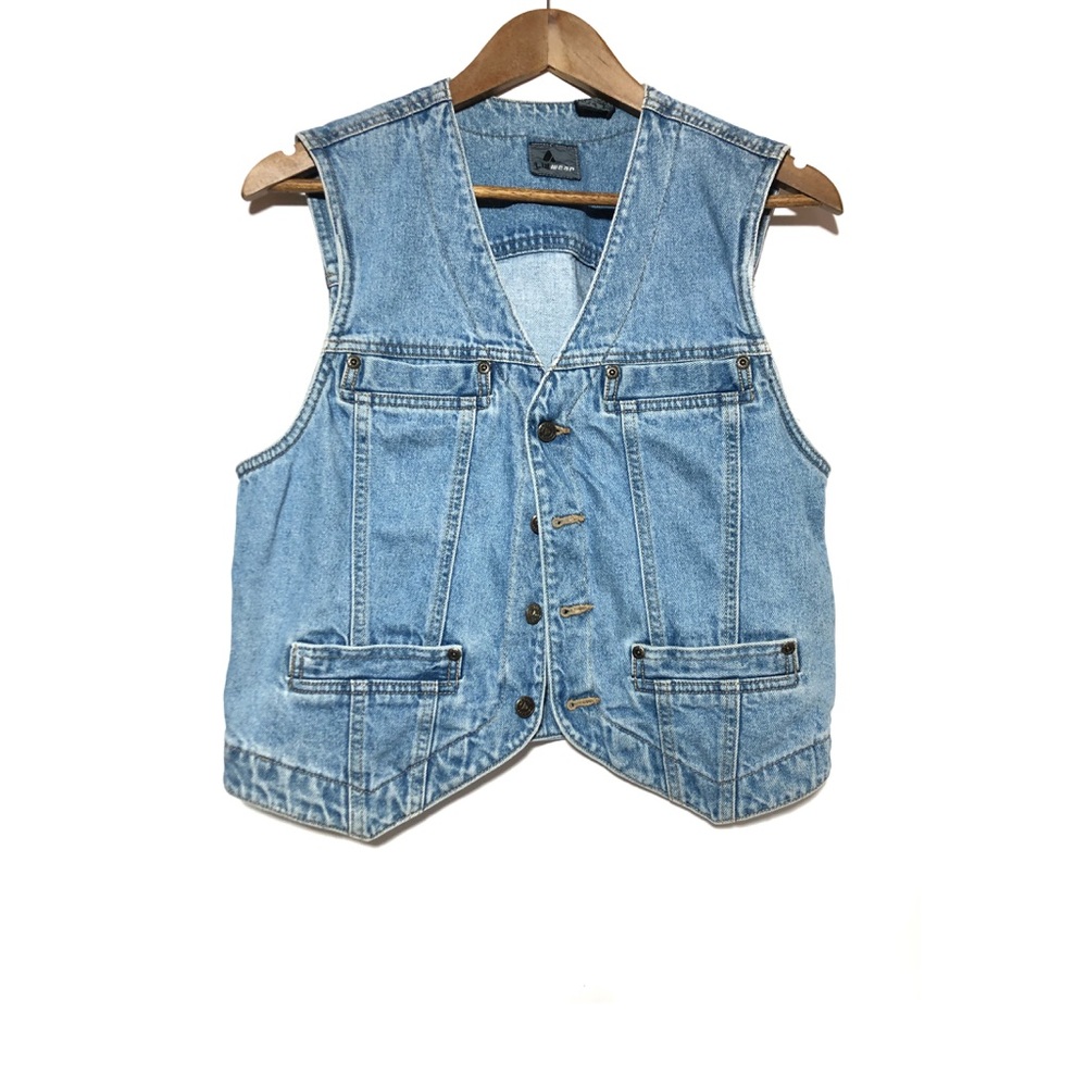 Vintage 90s Liz Wear Medium Wash Denim Vest